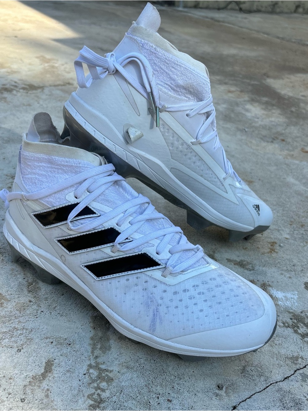 Adidas Adizero Afterburner White Baseball Cleats Men’s Size 13 Mid Top